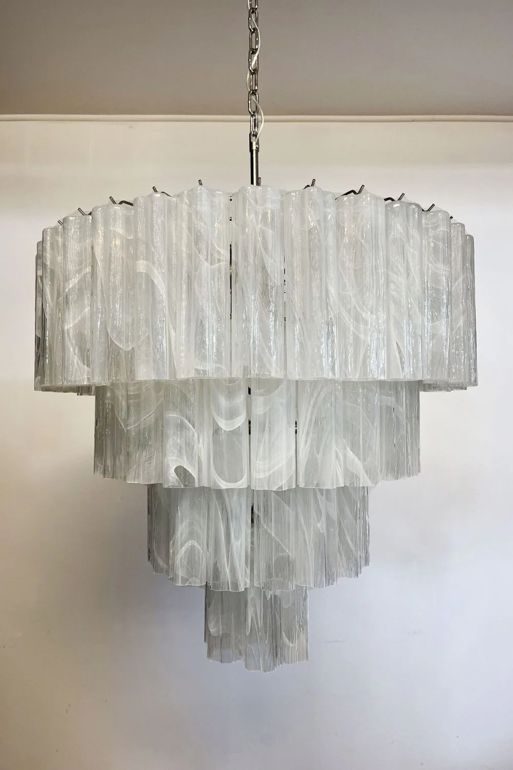 Art White Glass Tube Chandelier – 78 Pieces - Image 15