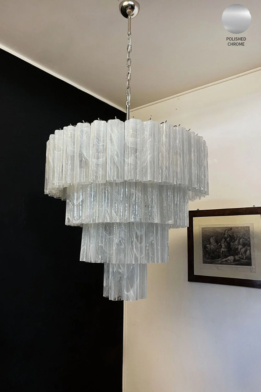 Art White Glass Tube Chandelier – 78 Pieces - Image 17