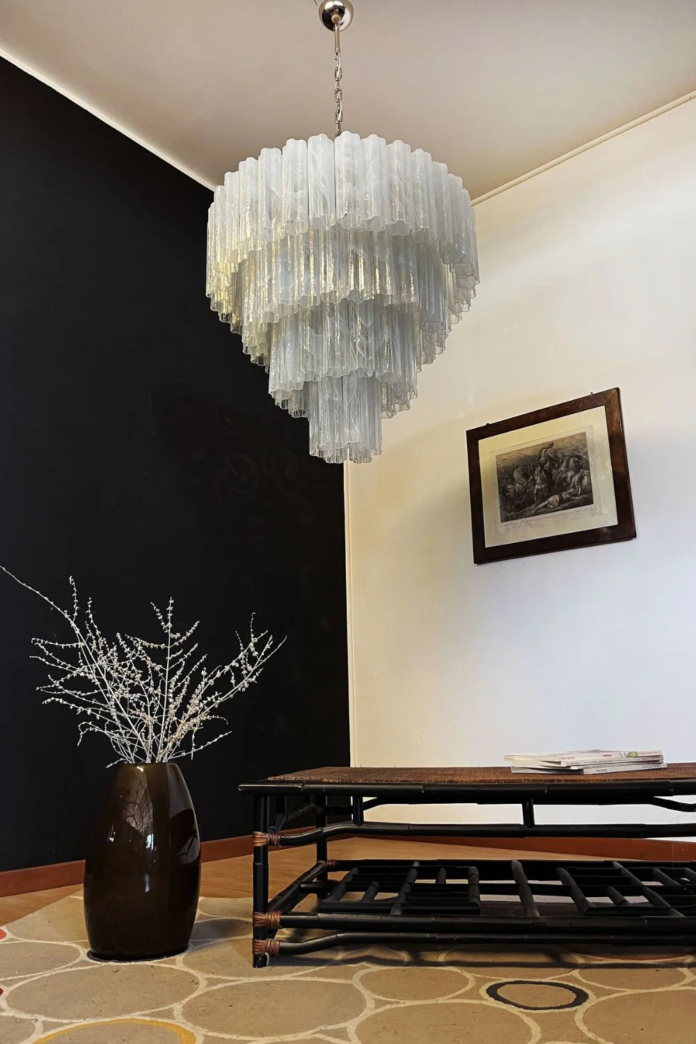 Art White Glass Tube Chandelier – 78 Pieces - Image 7