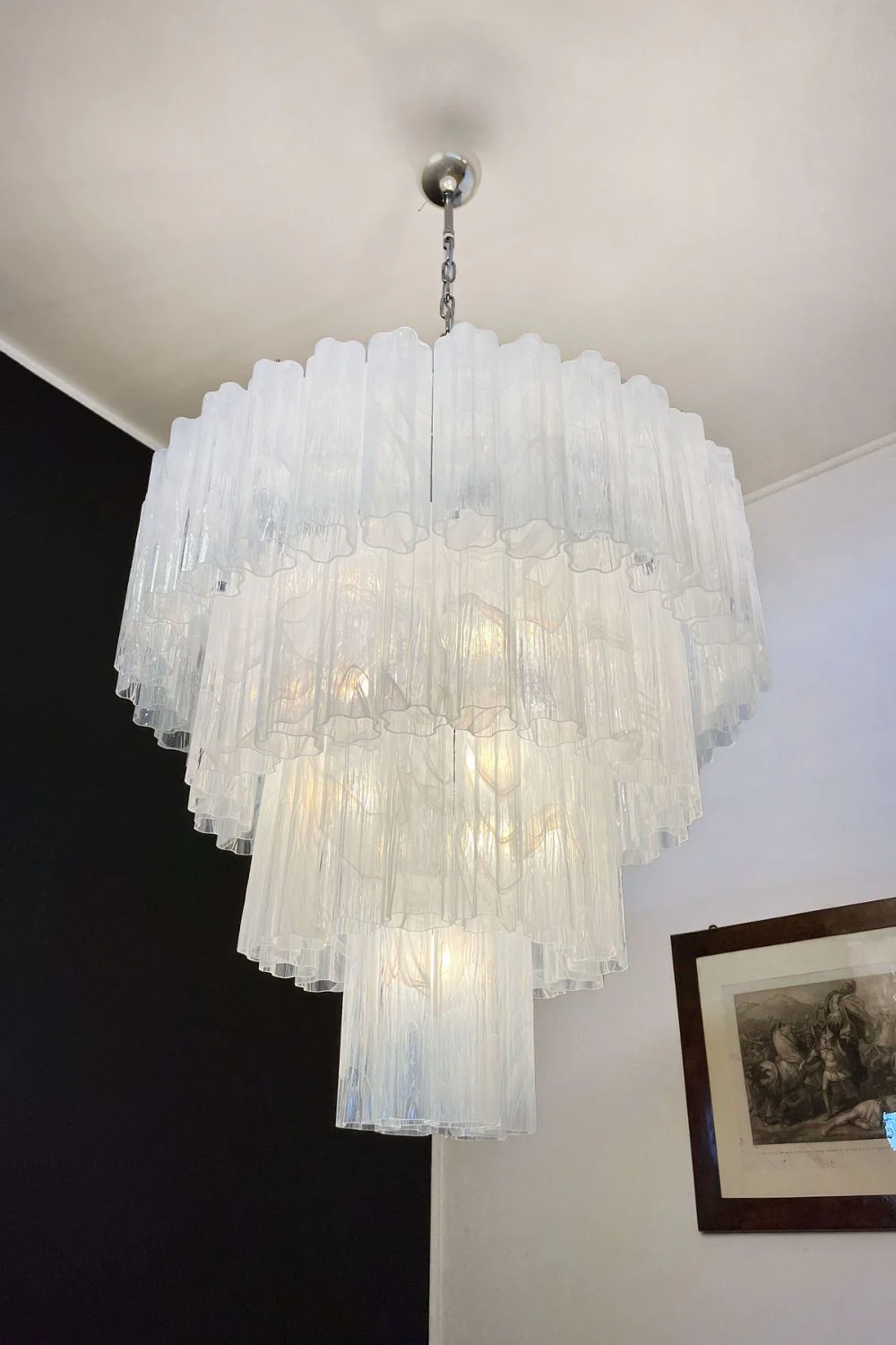 Art White Glass Tube Chandelier – 78 Pieces - Image 8