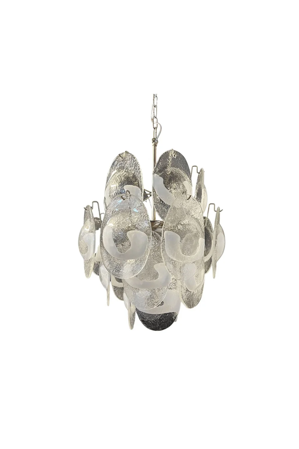 Art White Shell Glass Chandelier