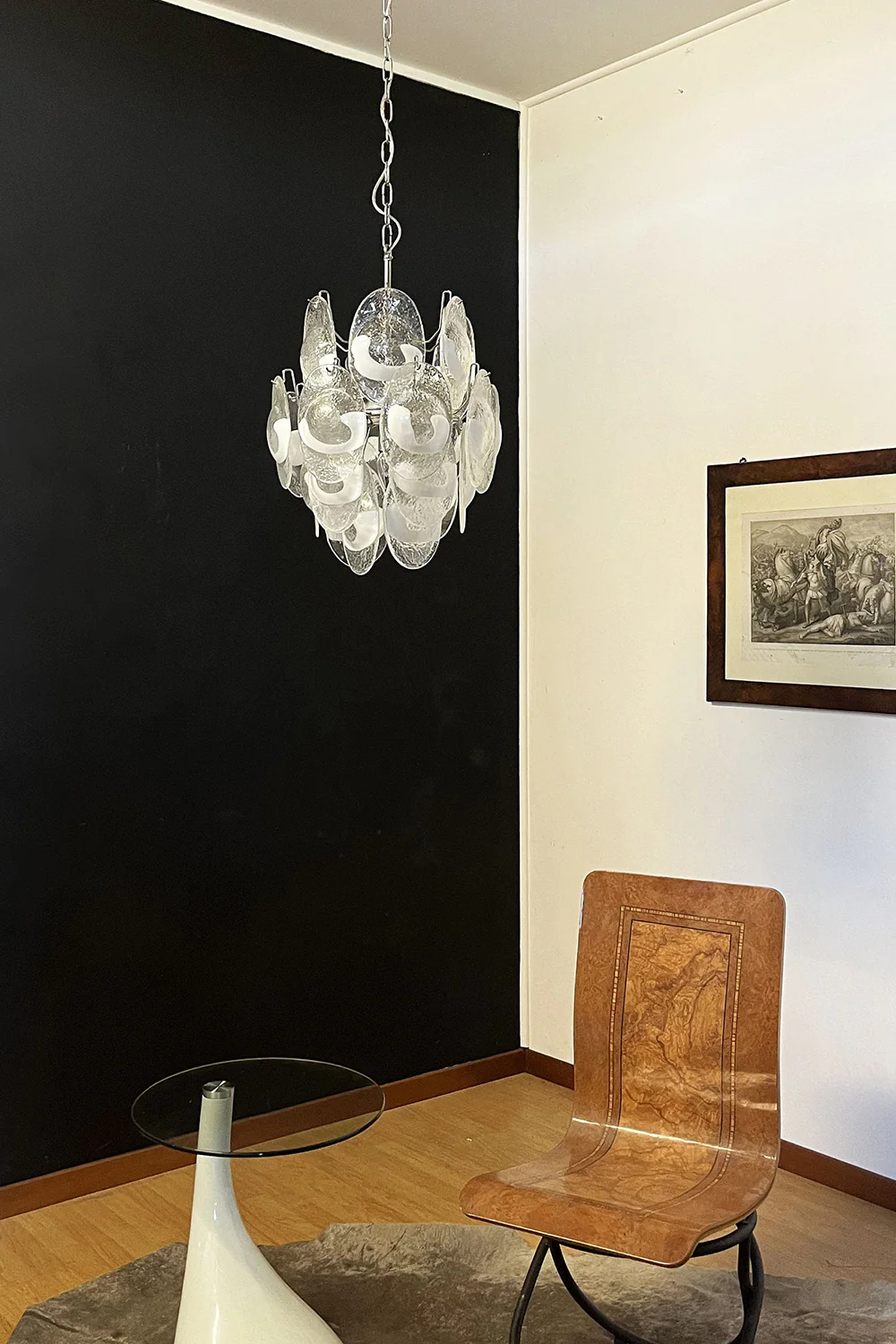 Art White Shell Glass Chandelier - Image 12