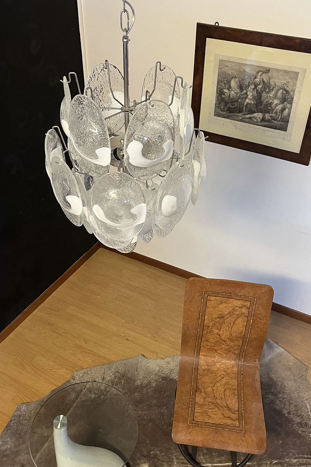 Art White Shell Glass Chandelier - Image 13