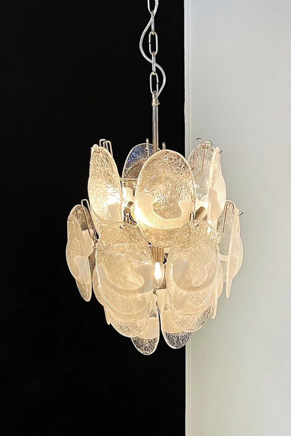 Art White Shell Glass Chandelier - Image 14