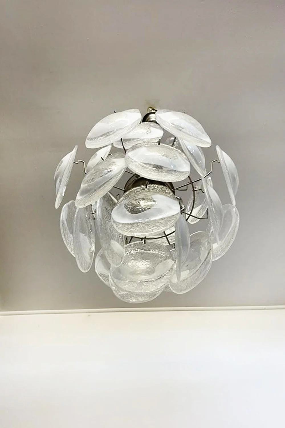 Art White Shell Glass Chandelier - Image 15