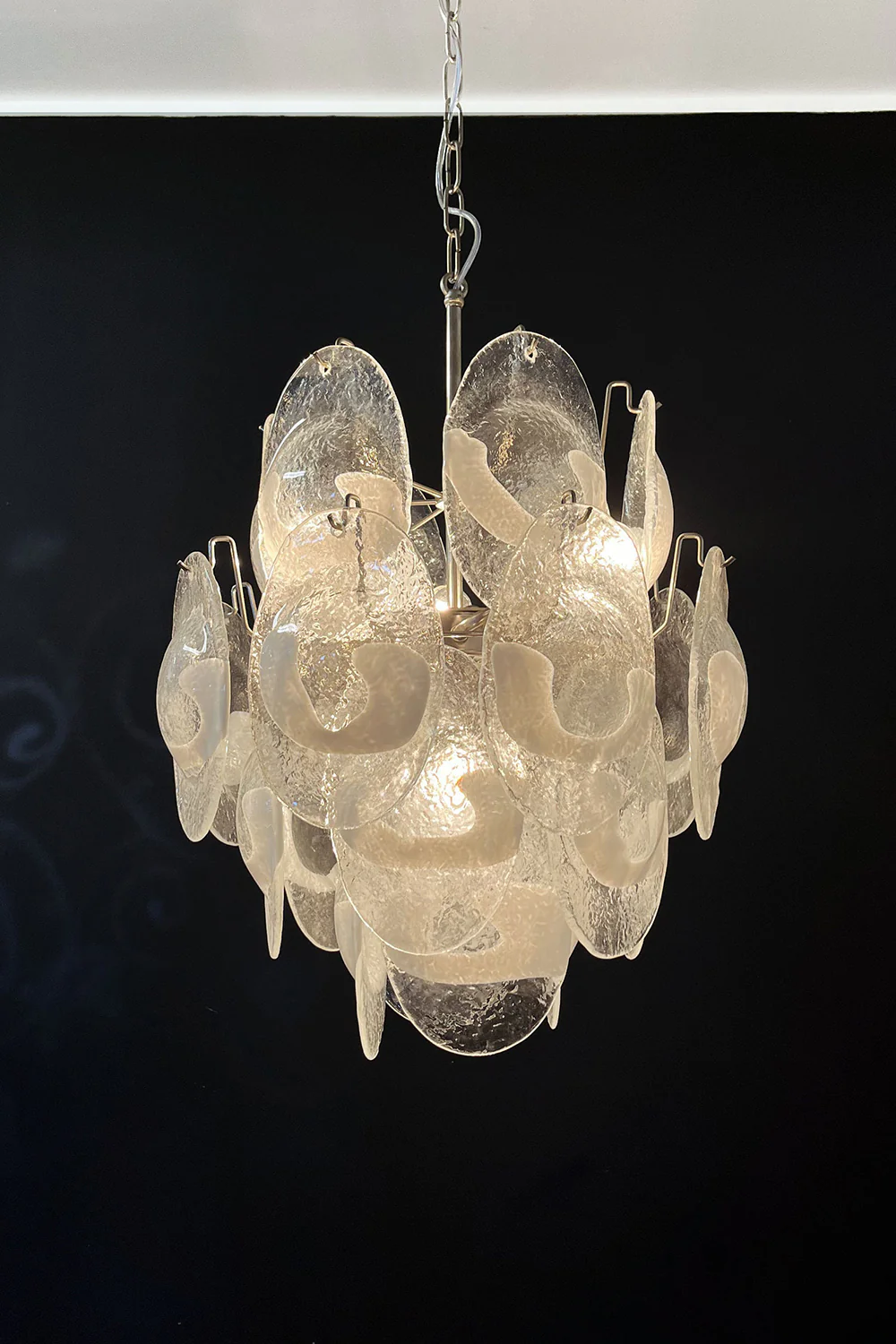 Art White Shell Glass Chandelier - Image 20