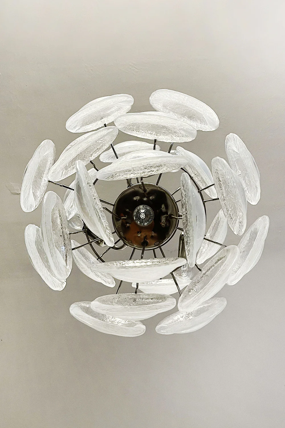 Art White Shell Glass Chandelier - Image 21