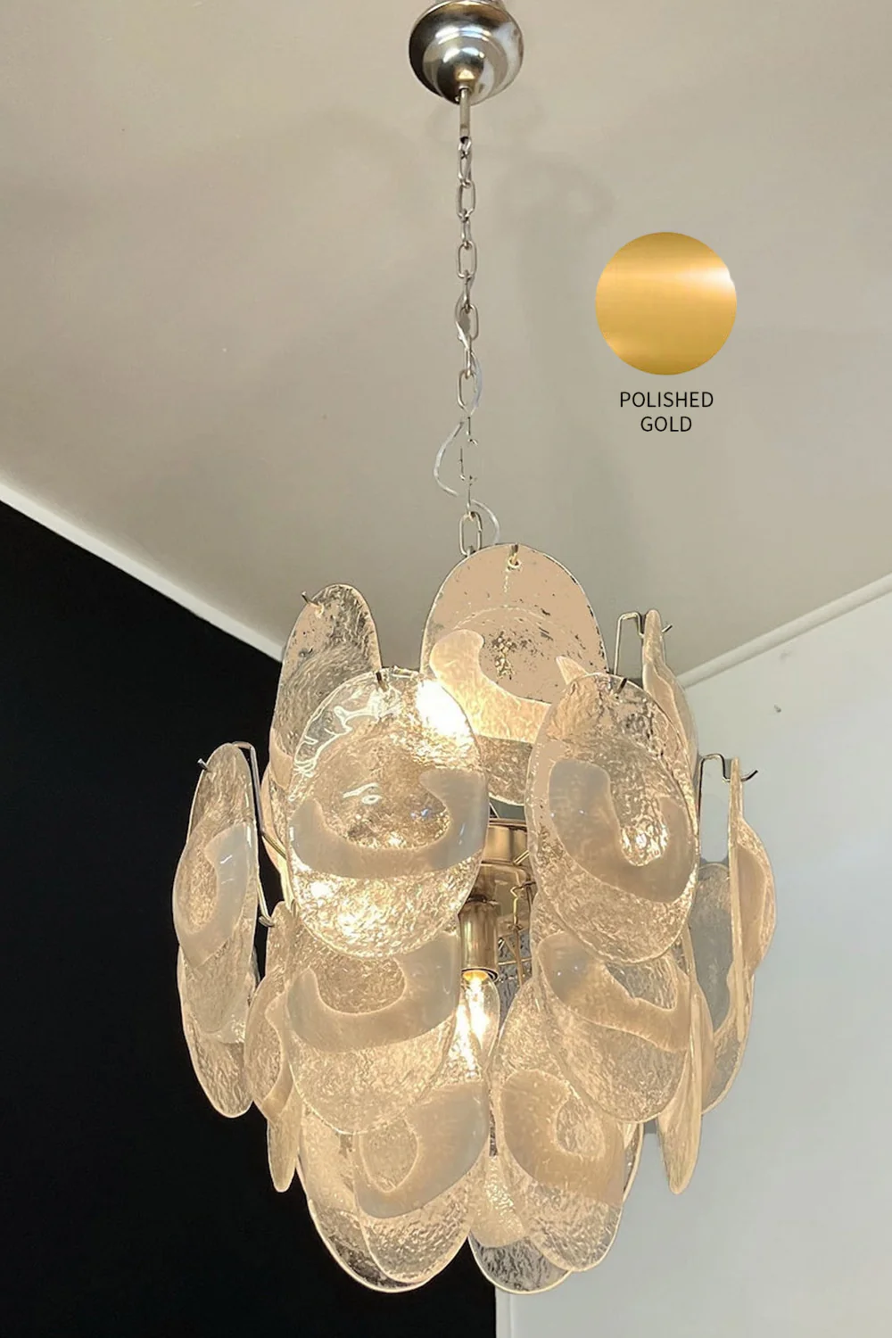 Art White Shell Glass Chandelier - Image 22
