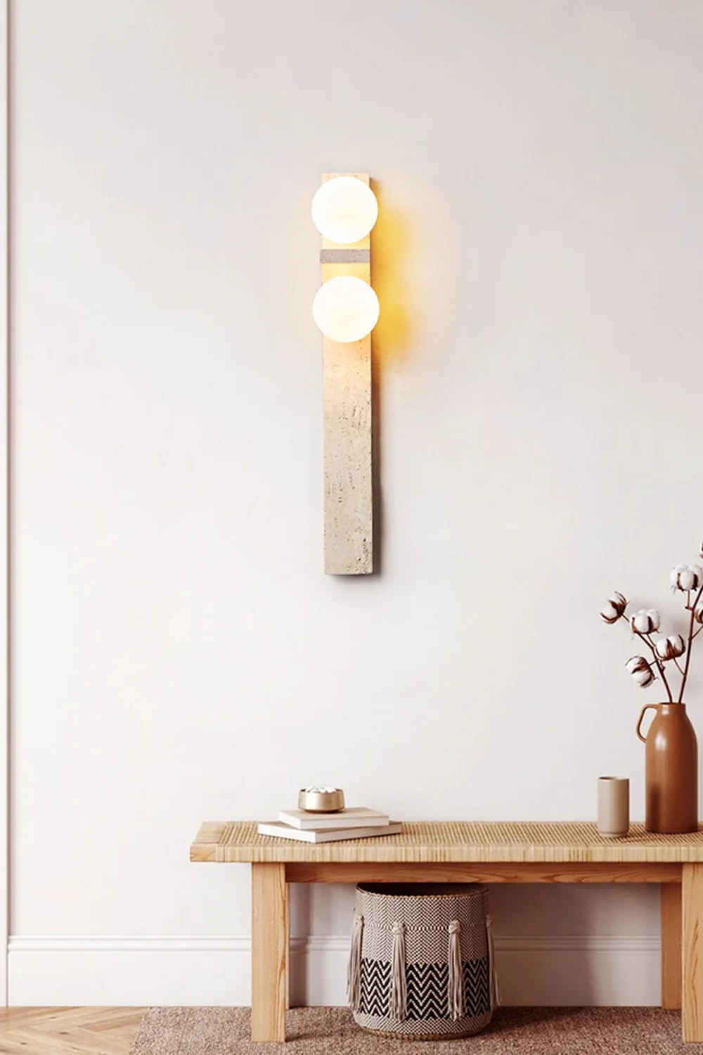 Asymmetrical Travertine Wall Sconce - Image 16