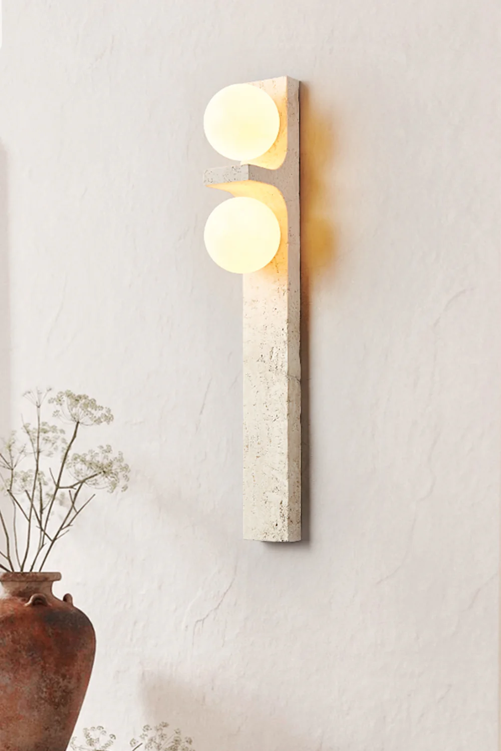 Asymmetrical Travertine Wall Sconce - Image 18
