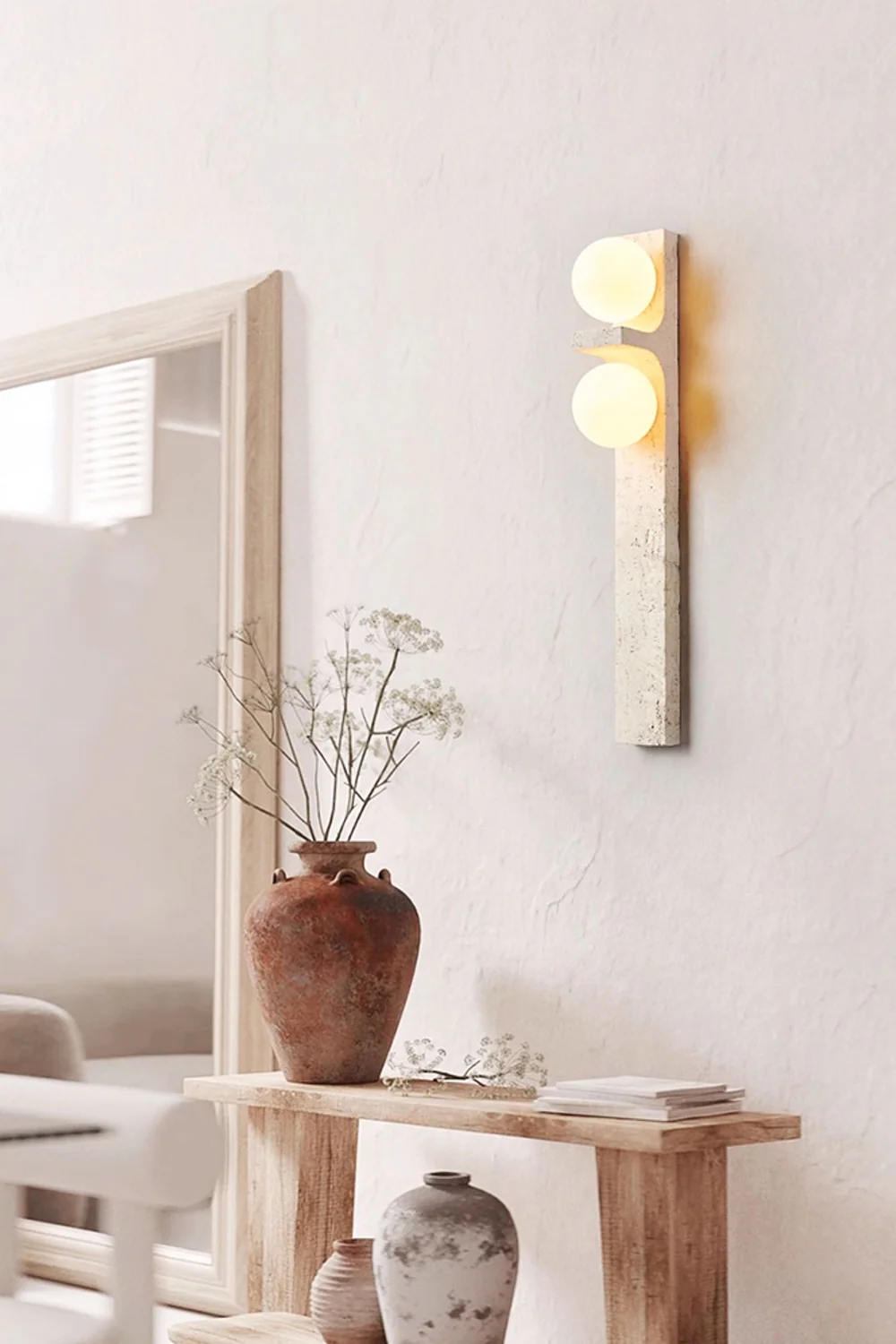 Asymmetrical Travertine Wall Sconce - Image 20