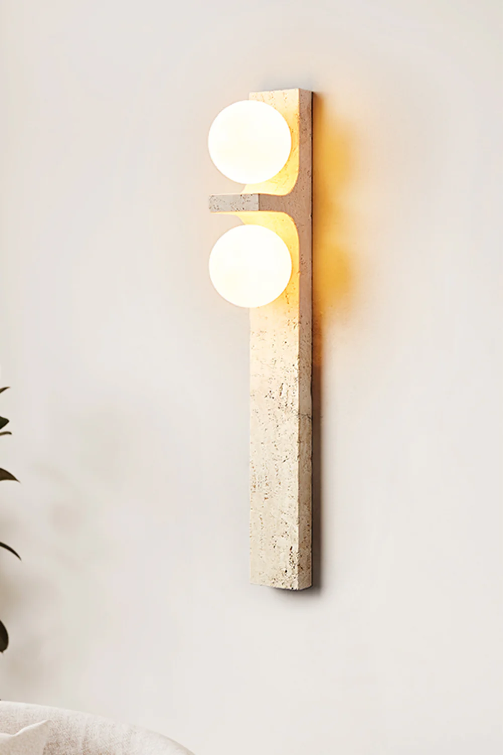 Asymmetrical Travertine Wall Sconce - Image 25