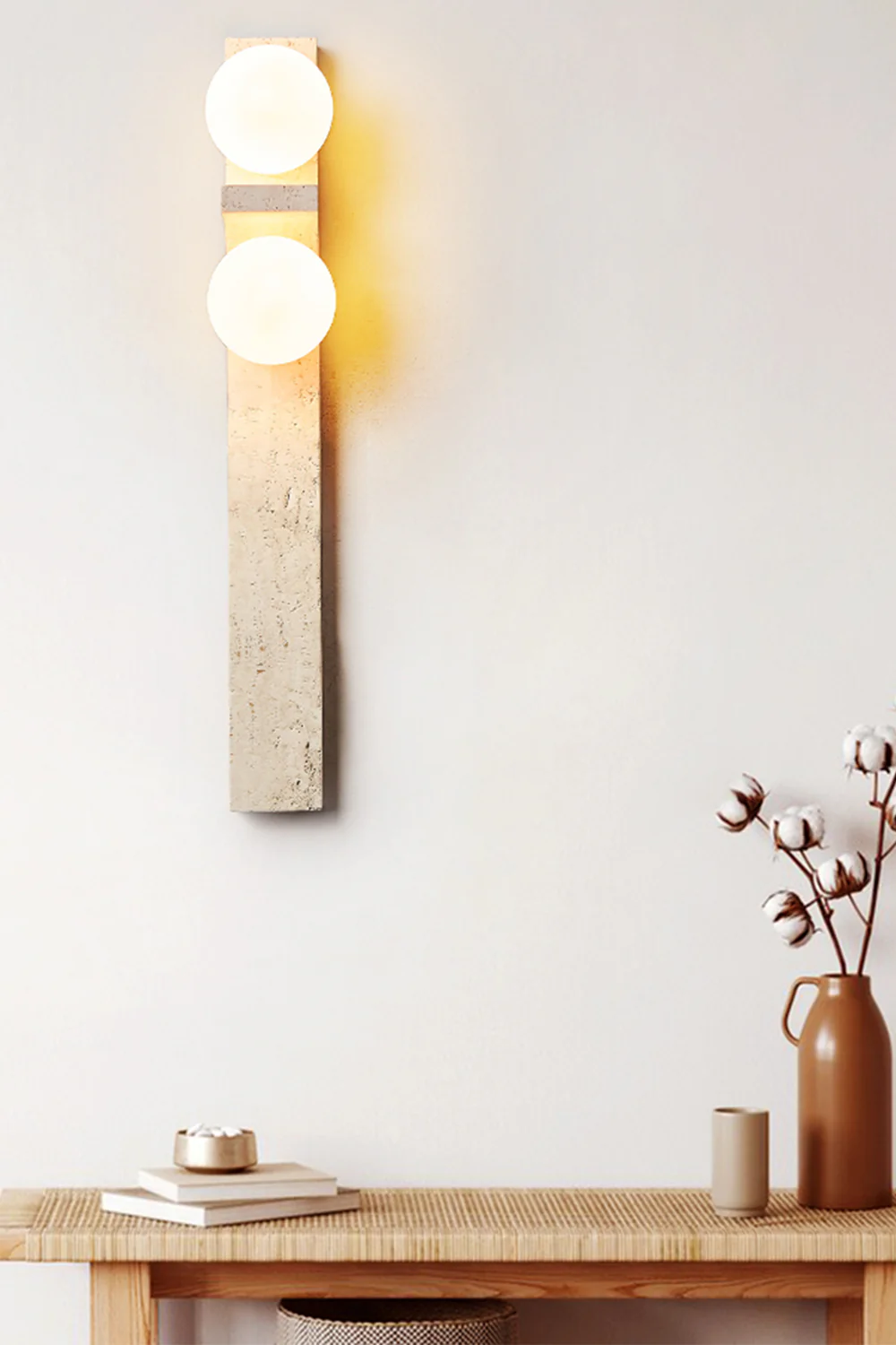Asymmetrical Travertine Wall Sconce - Image 27