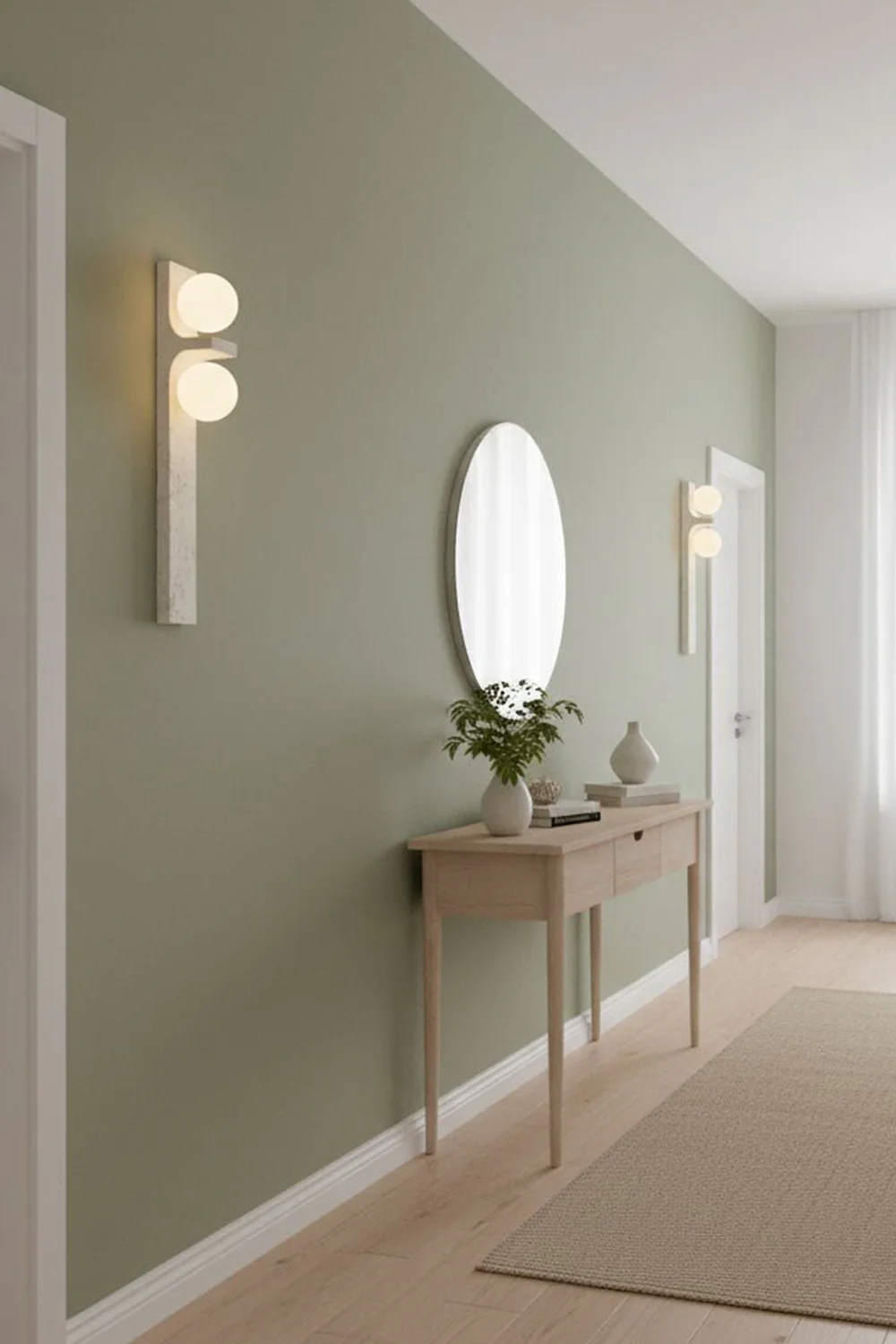 Asymmetrical Travertine Wall Sconce - Image 9