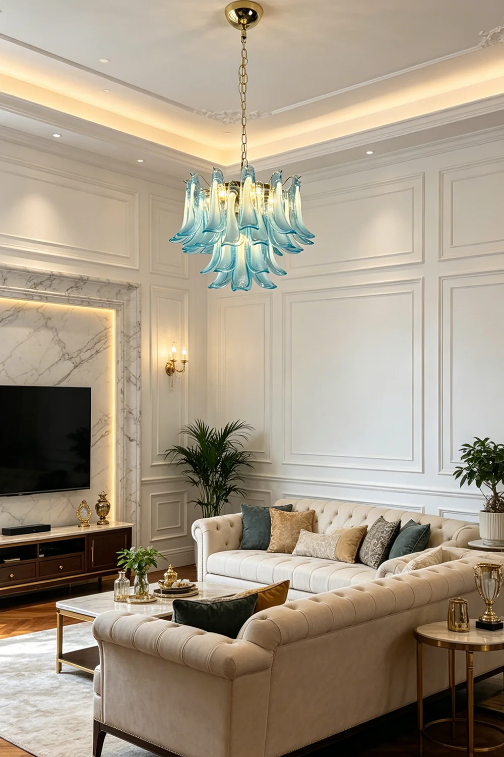 Azurea Petal Glass Chandelier - Image 4