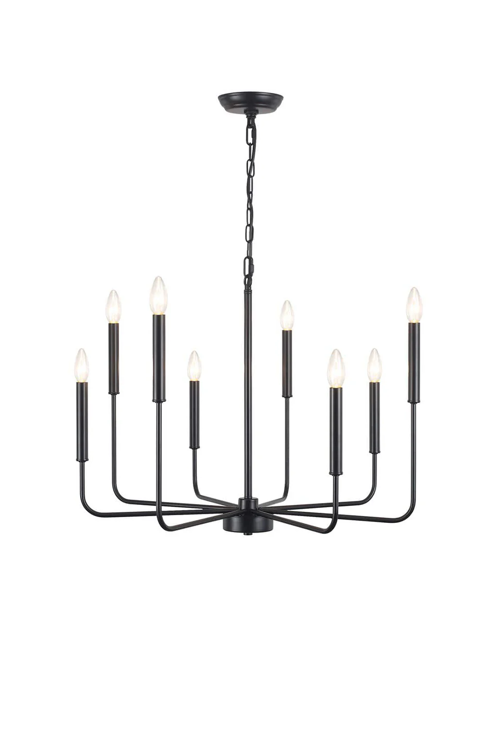 Black Iron Classic Candle Chandelier