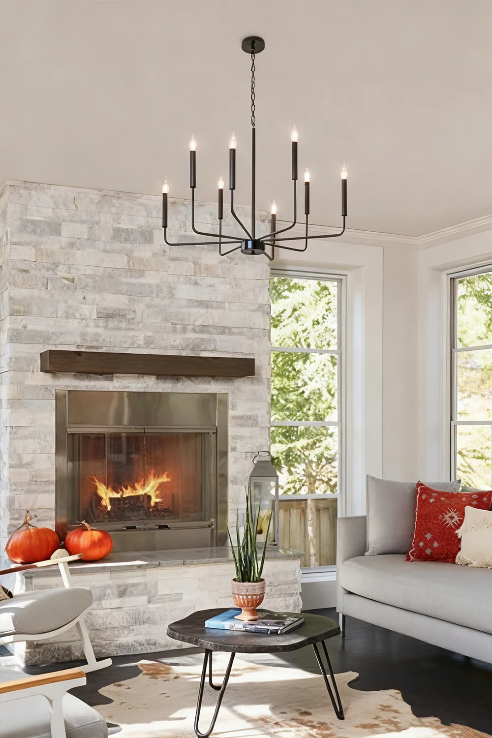 Black Iron Classic Candle Chandelier - Image 5