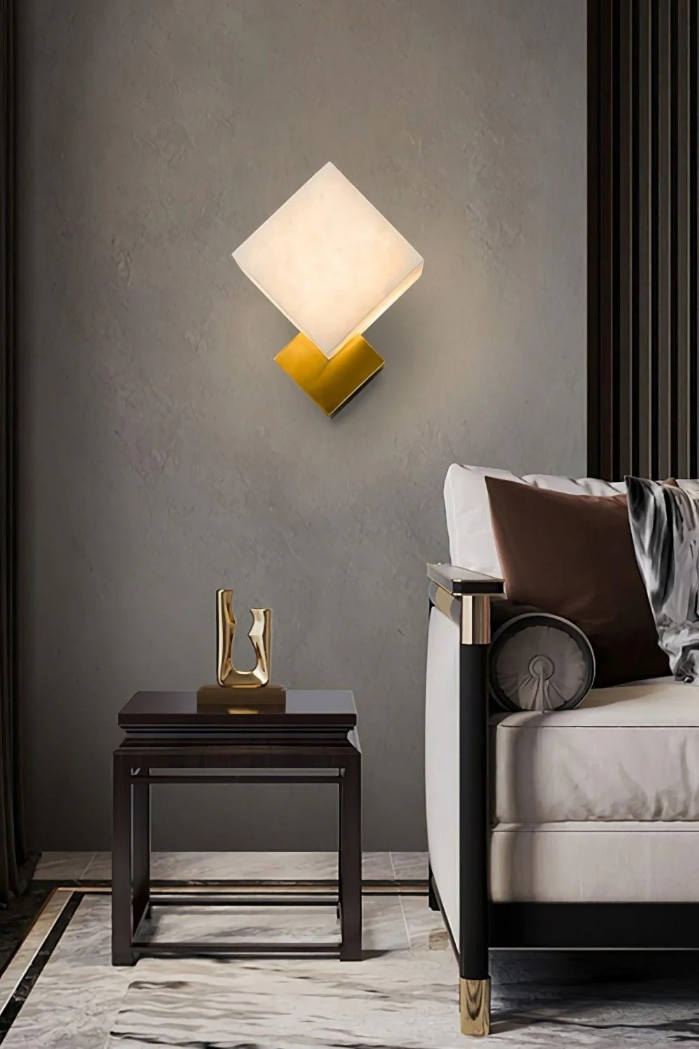Block Alabaster Wall Sconce - Image 2