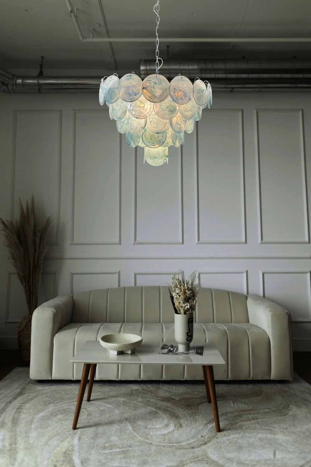 Blue Glass High Quality Art Iridescent Chandelier - Image 14