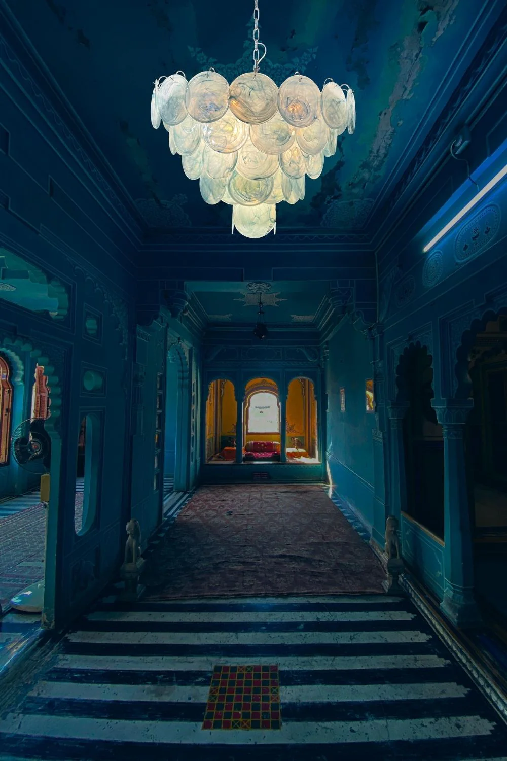 Blue Glass High Quality Art Iridescent Chandelier - Image 17