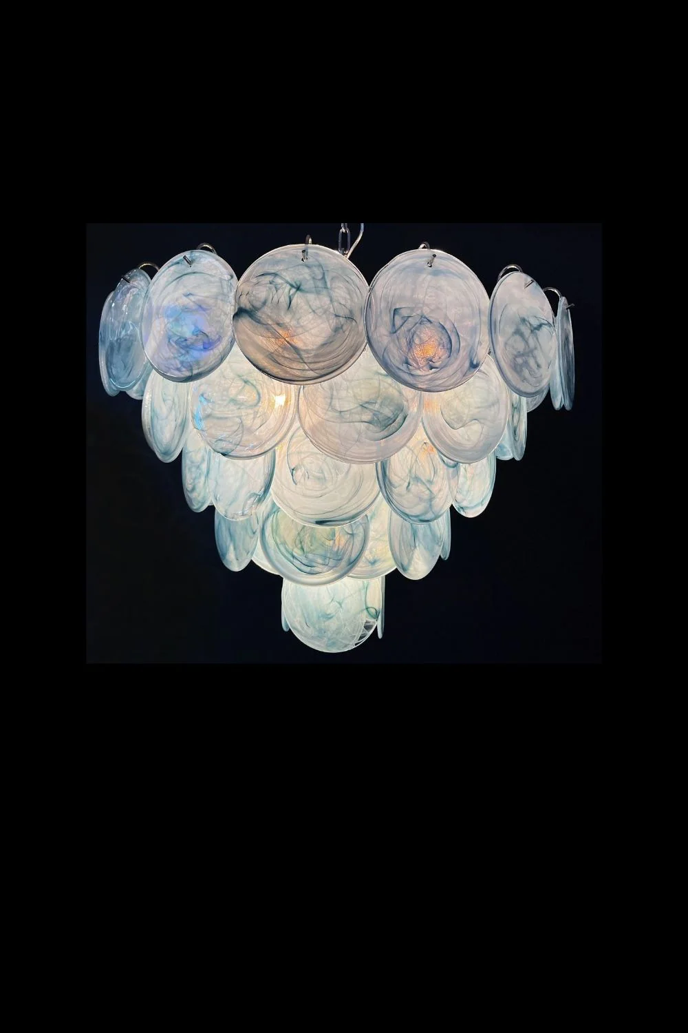Blue Glass High Quality Art Iridescent Chandelier - Image 19