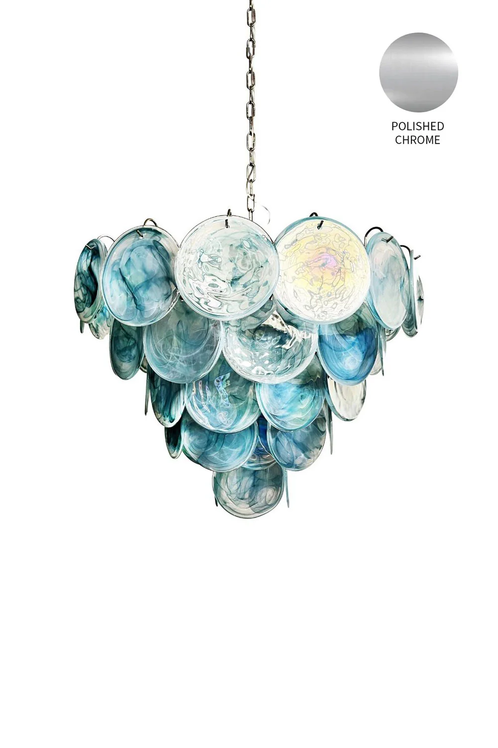 Blue Glass High Quality Art Iridescent Chandelier - Image 22