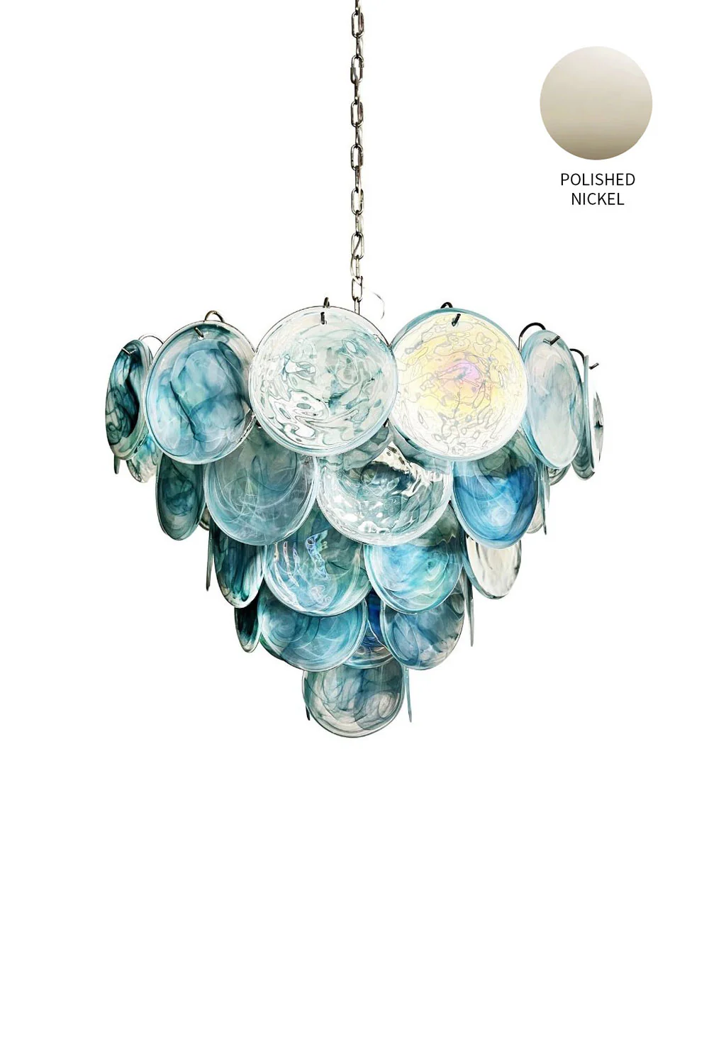 Blue Glass High Quality Art Iridescent Chandelier - Image 23