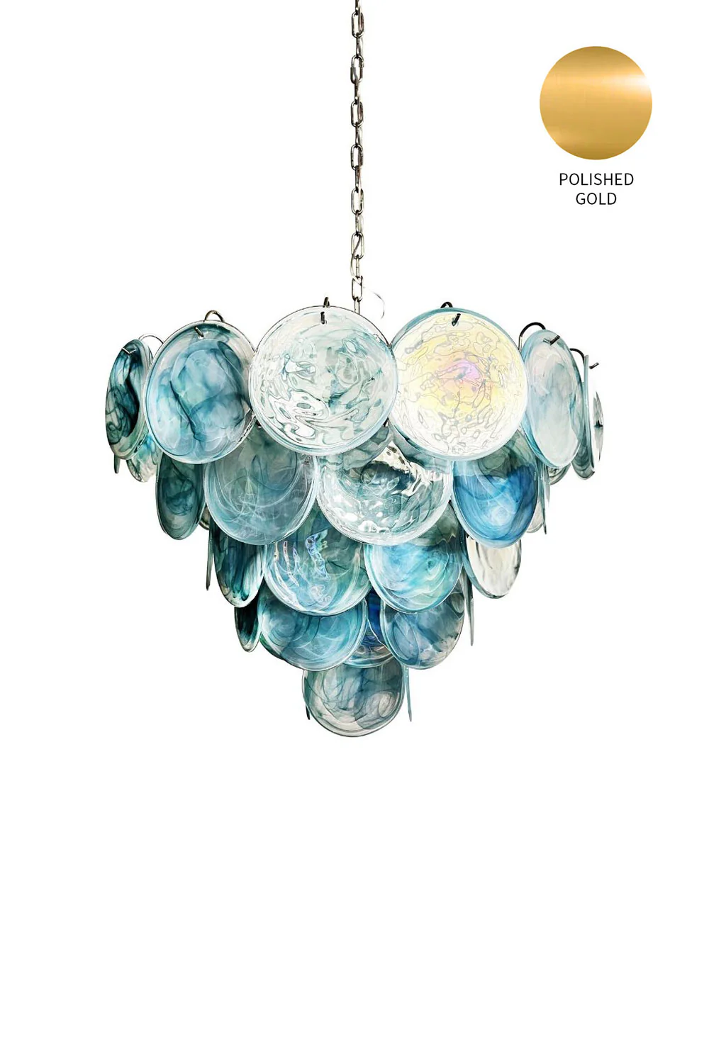 Blue Glass High Quality Art Iridescent Chandelier - Image 24
