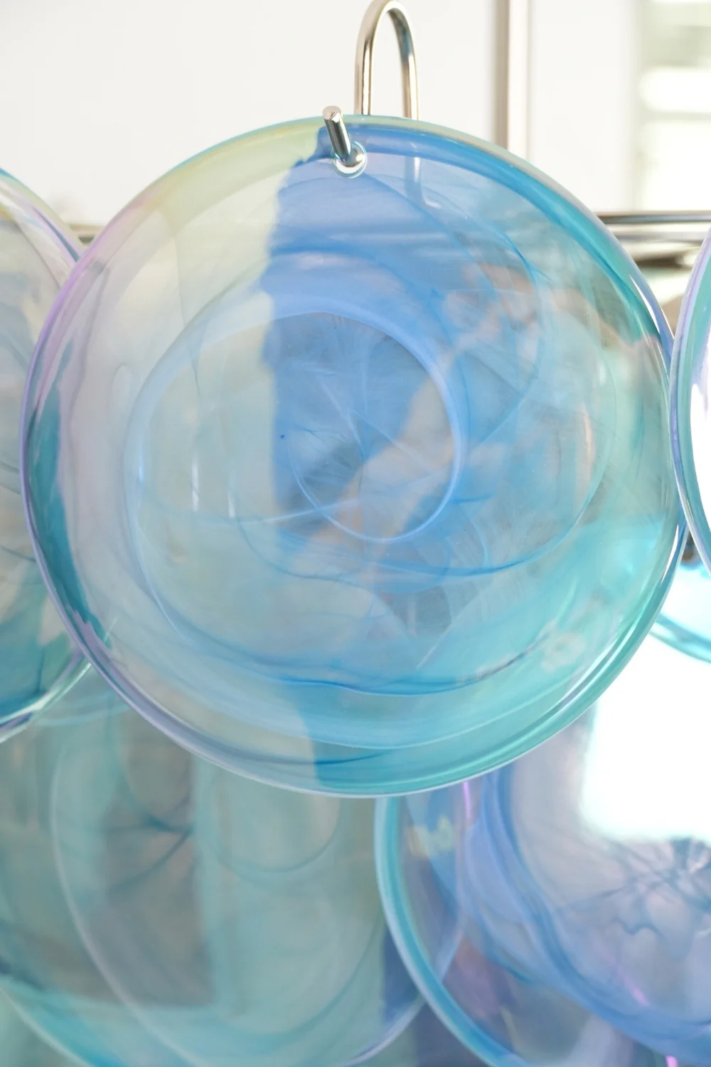 Blue Glass High Quality Art Iridescent Chandelier - Image 9