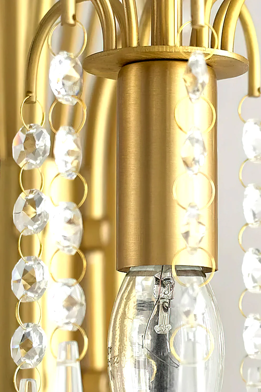 Brass Halo Arched-Arm Crystal Chandelier - Image 15