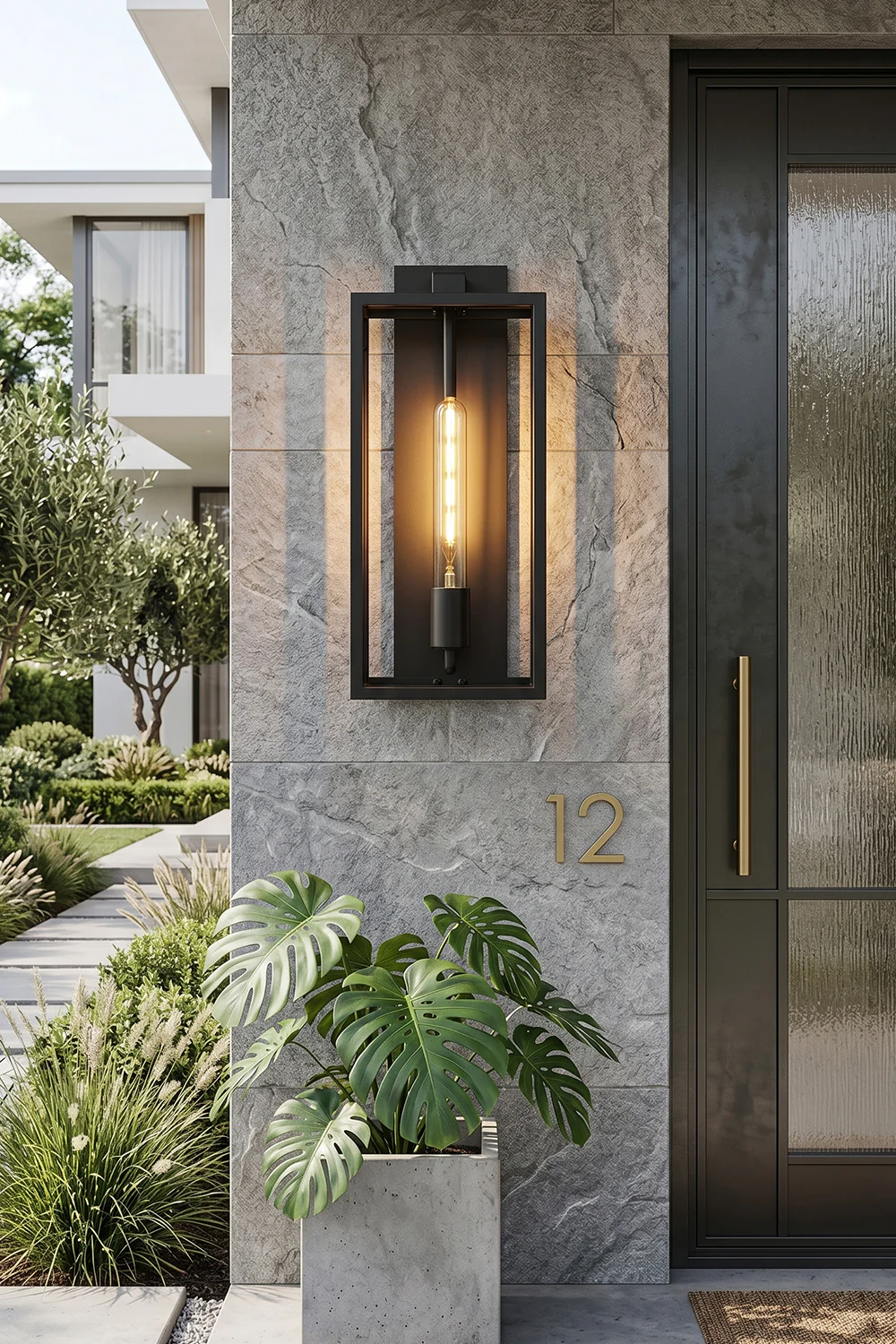 Brass Box Outdoor Wall Light - Image 3