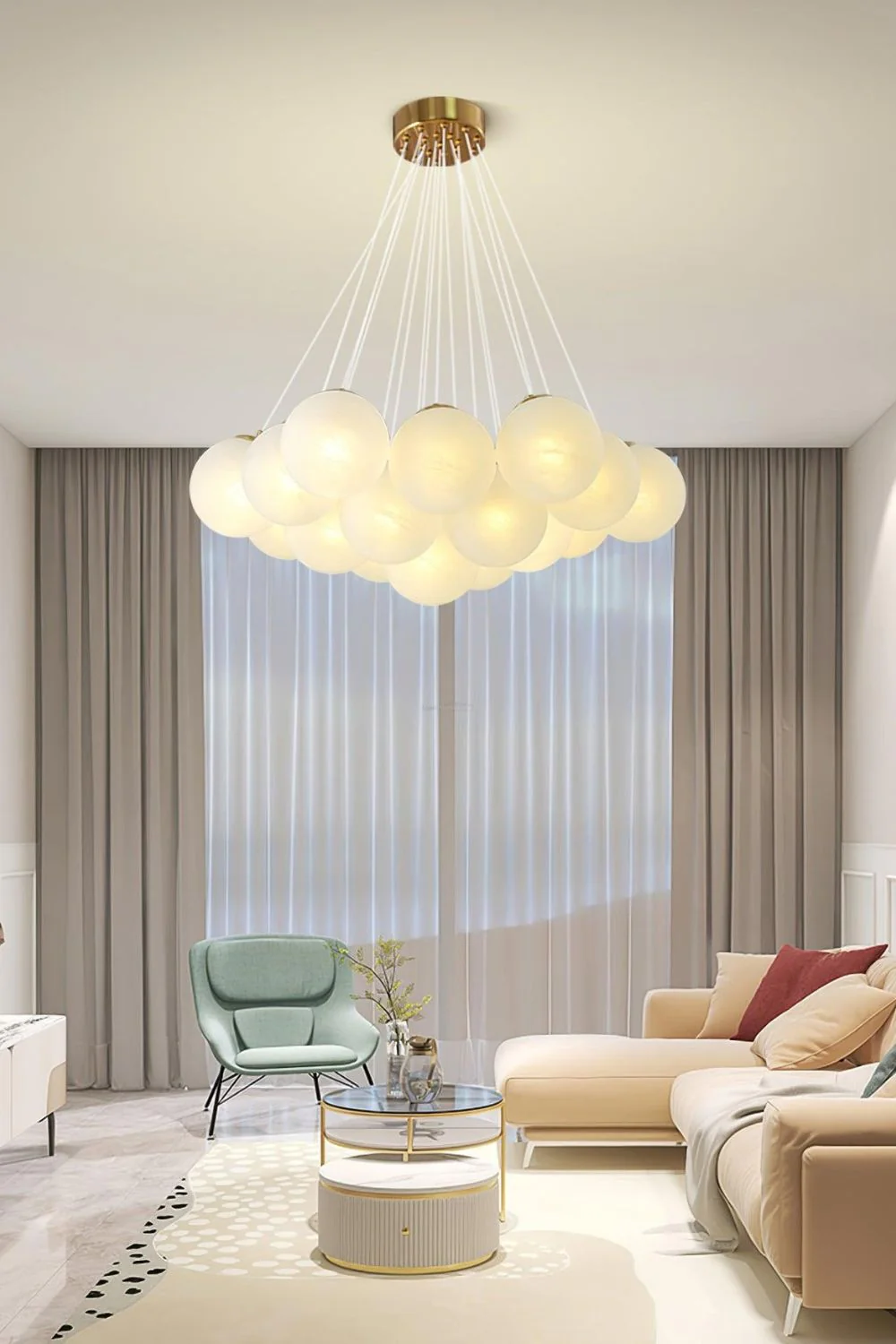 Bubble Glass Cluster Chandelier - Image 3