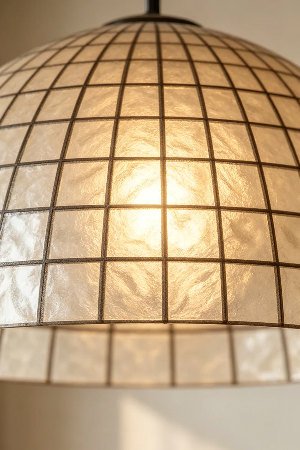 Capiz Shell Grid Dome Pendant Light - Image 10