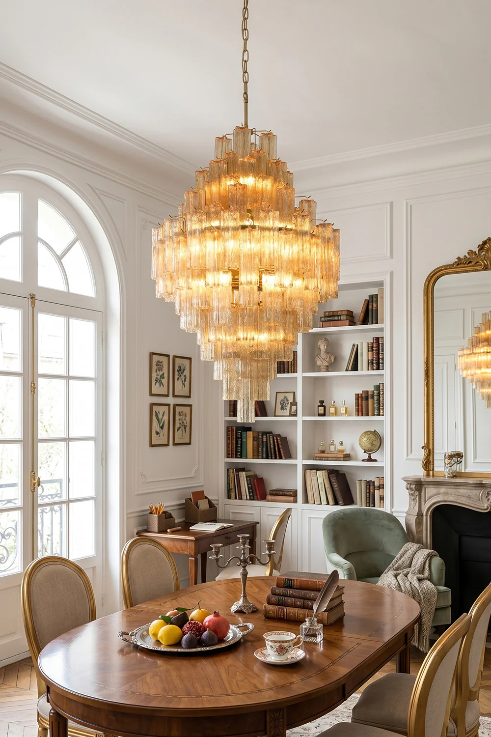 Celestial Glass Cascade Chandelier - Image 2
