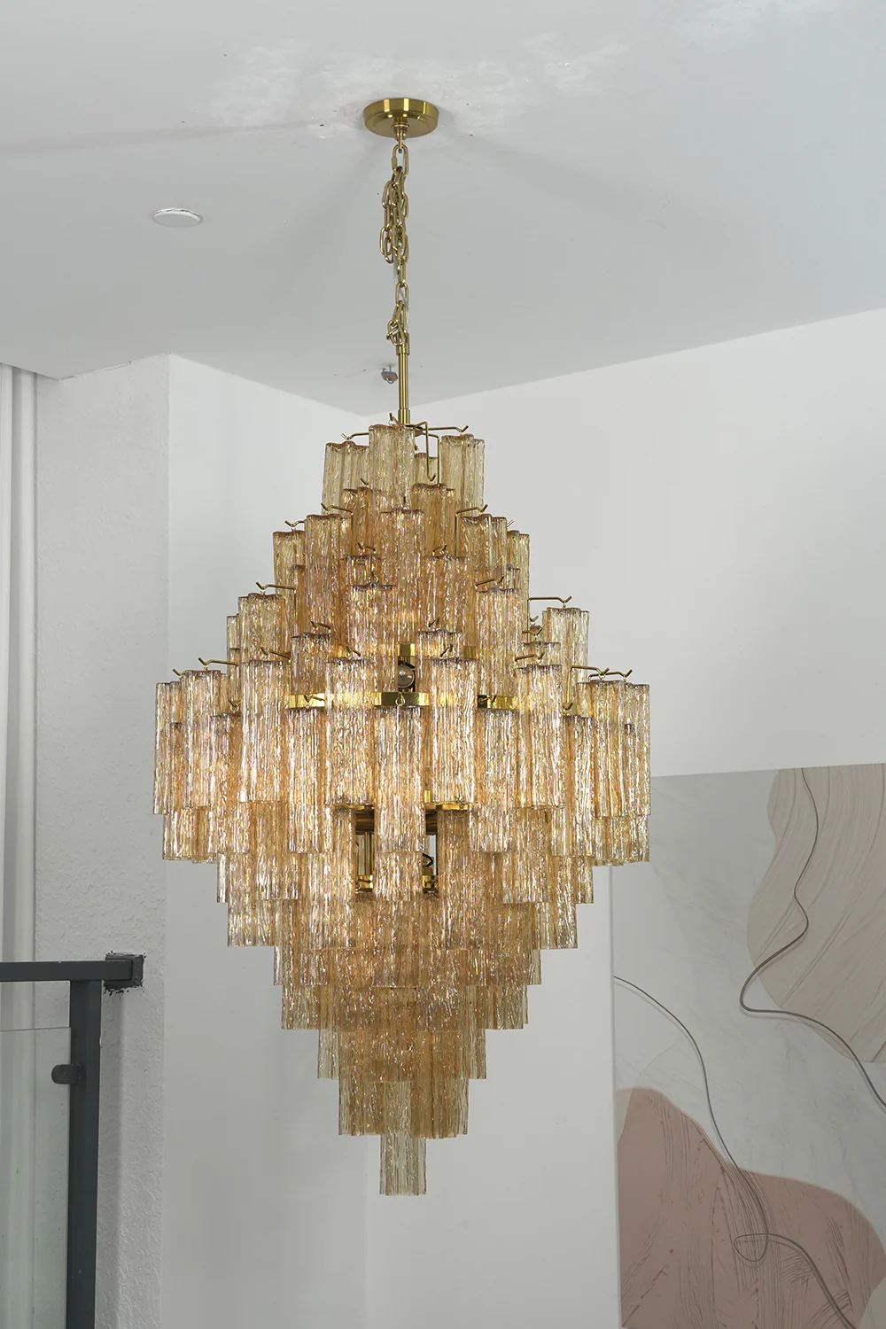 Celestial Glass Cascade Chandelier - Image 6