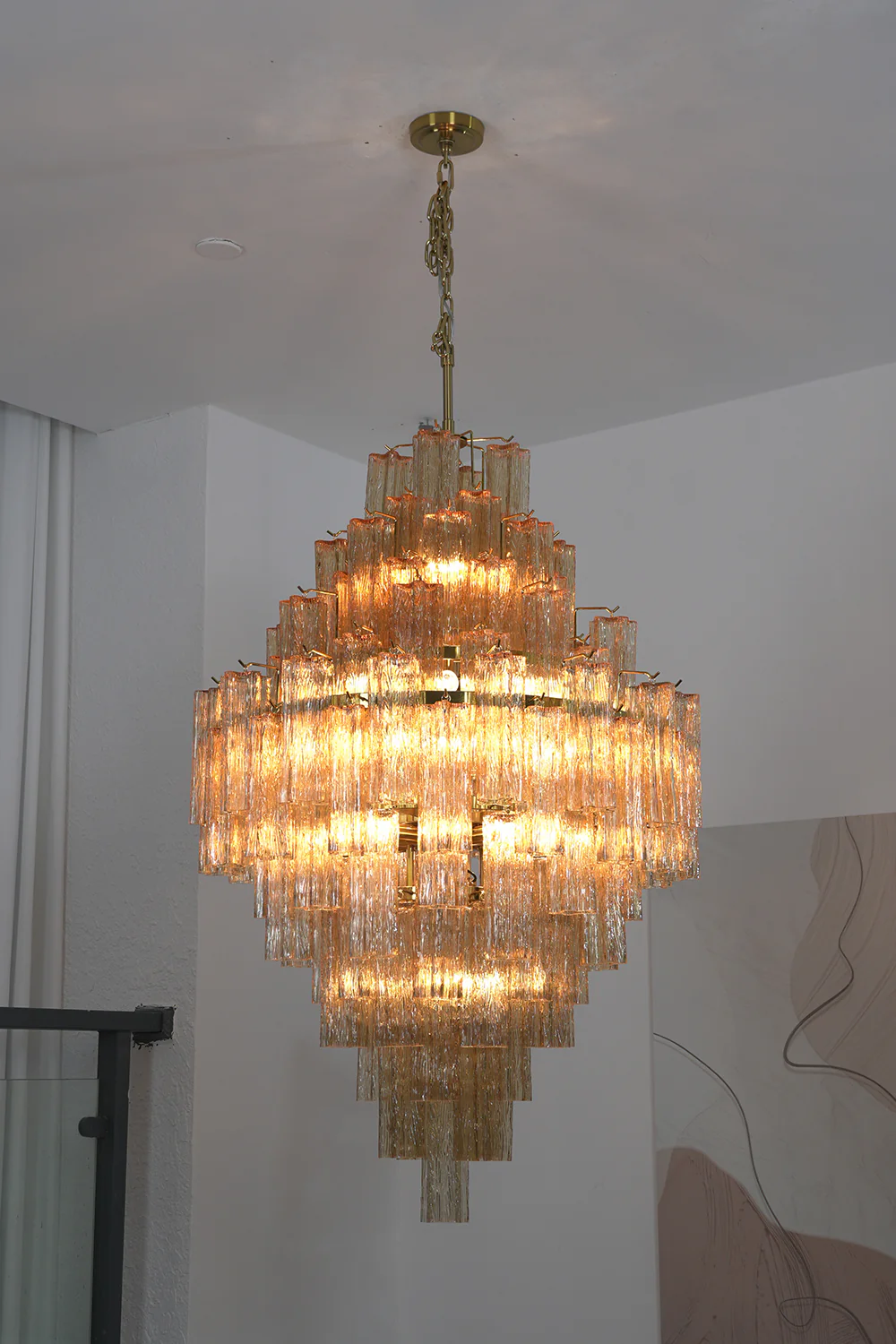 Celestial Glass Cascade Chandelier - Image 7