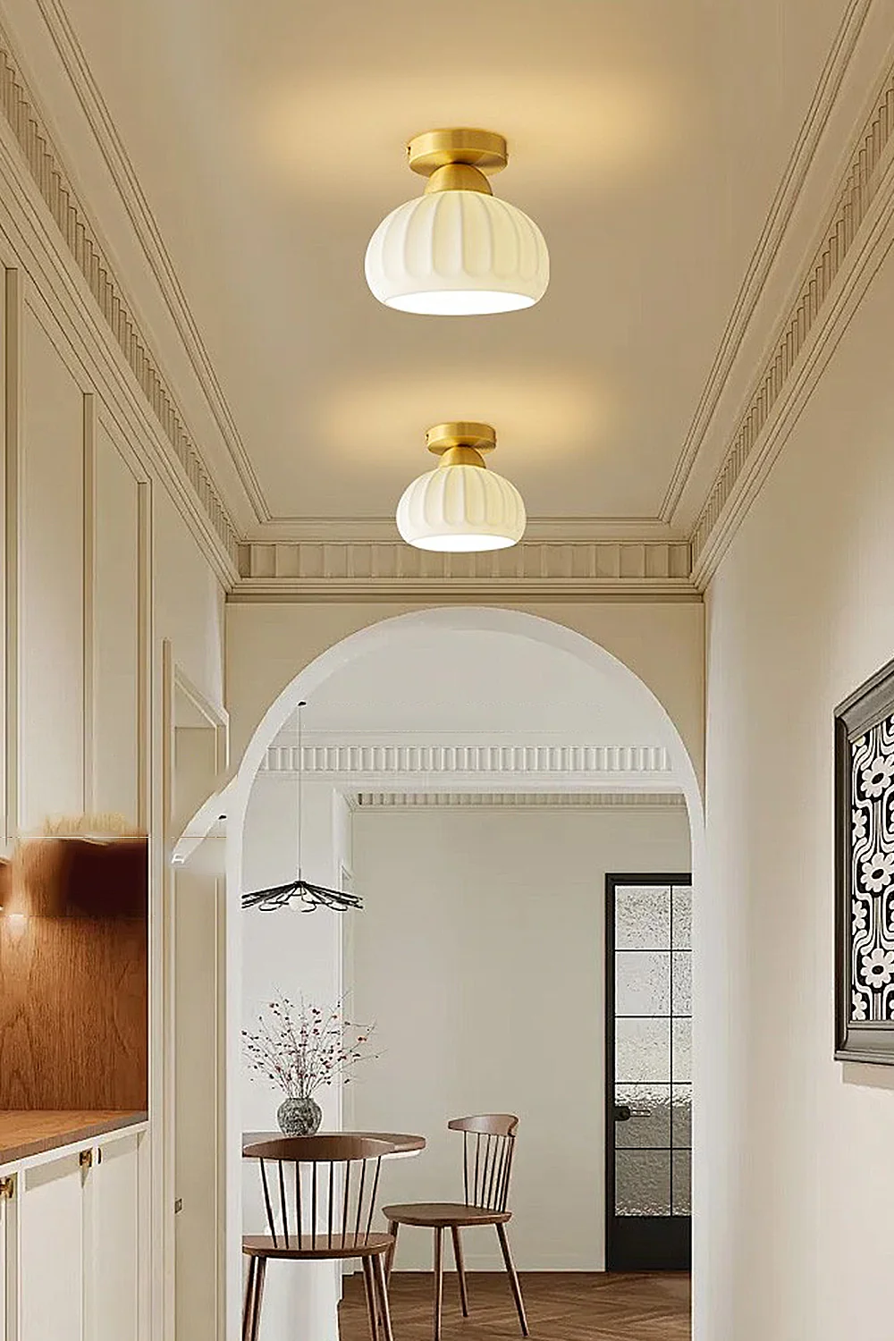 Ceramic Brass Ceiling Light - Image 4