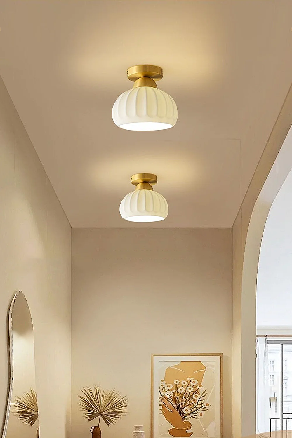 Ceramic Brass Ceiling Light - Image 7