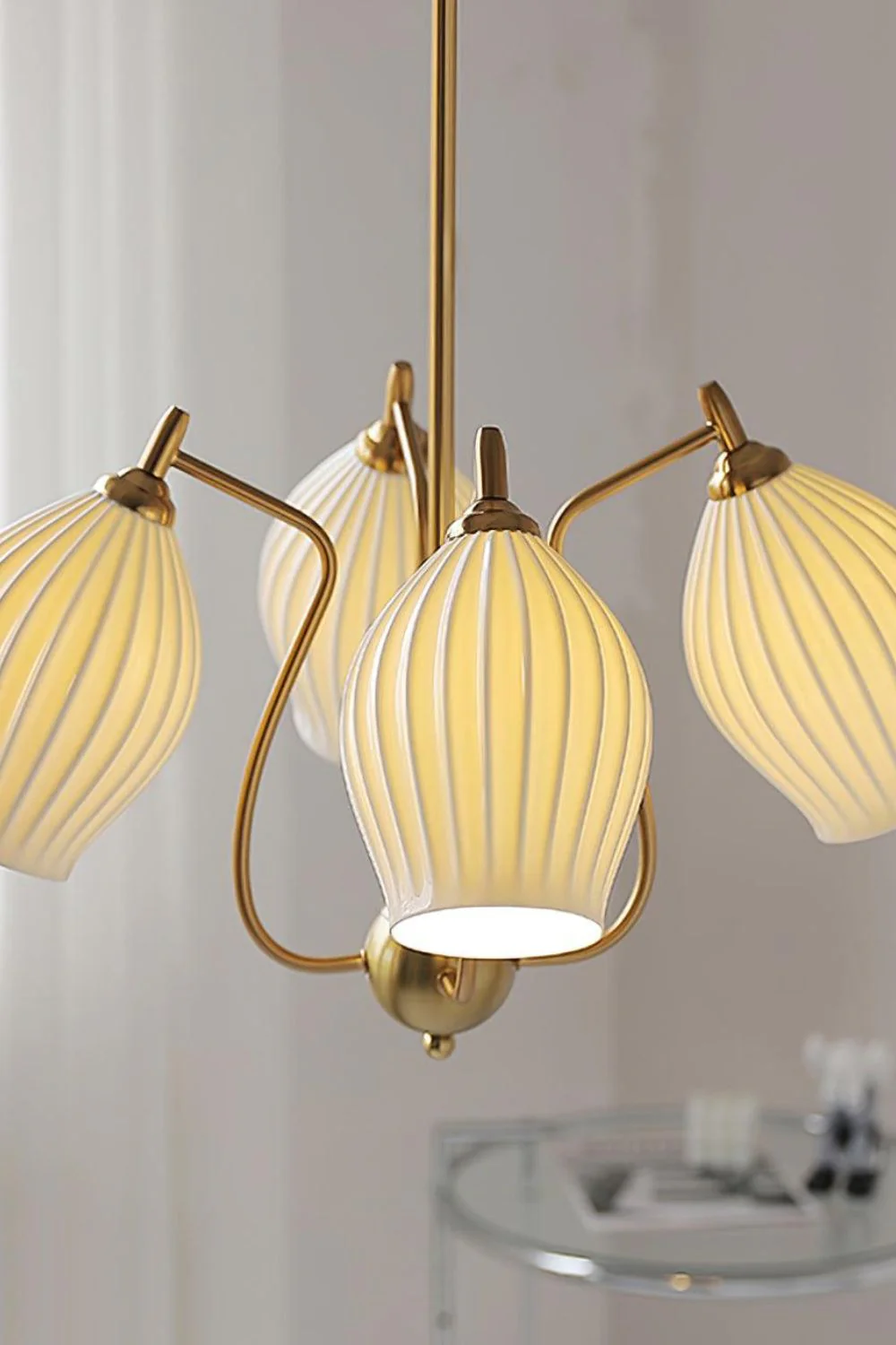 Ceramic Ribbed Chandelier - Image 27