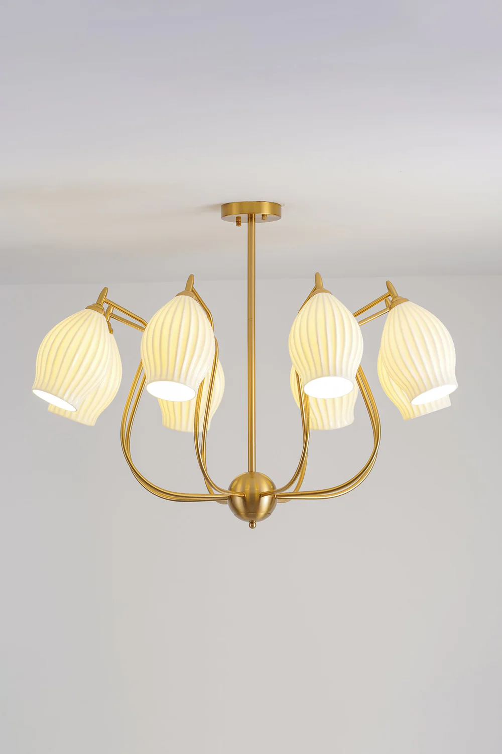 Ceramic Ribbed Chandelier - Image 30