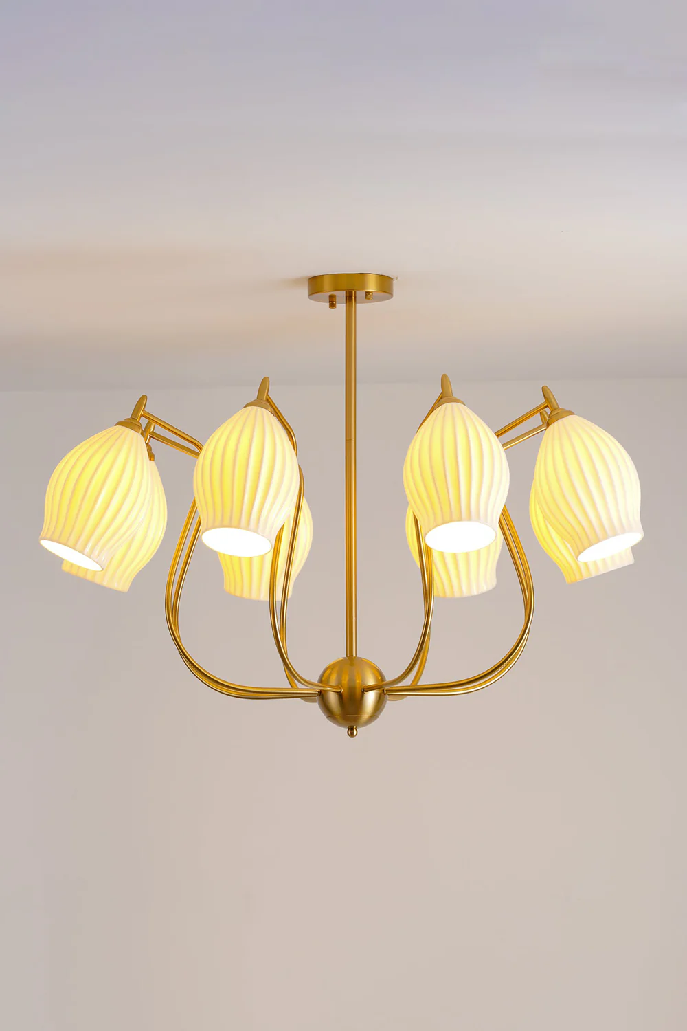 Ceramic Ribbed Chandelier - Image 31