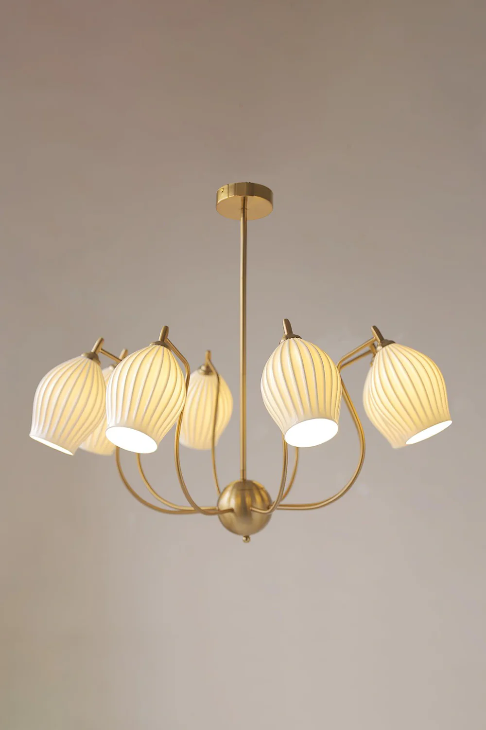 Ceramic Ribbed Chandelier - Image 35
