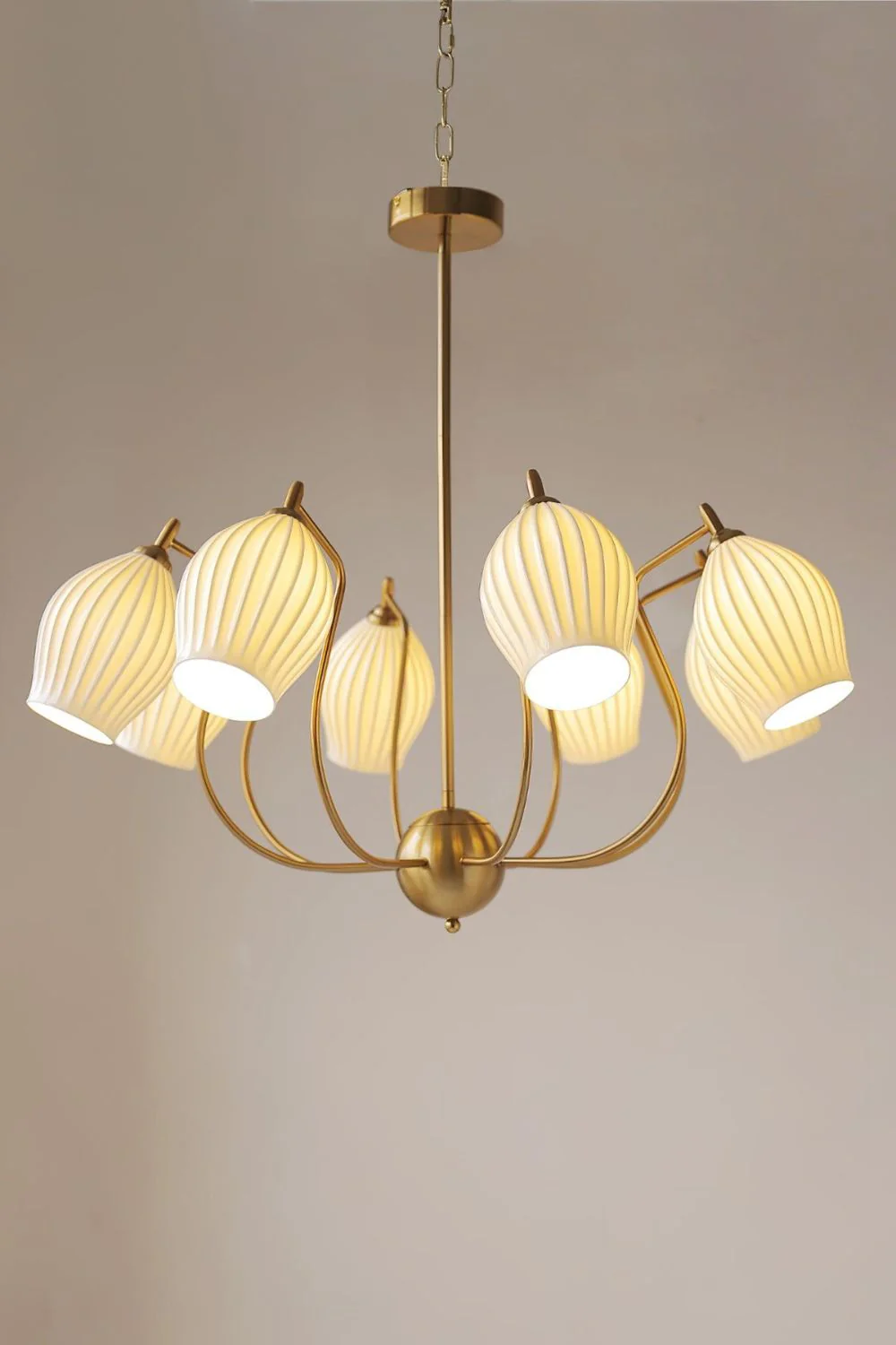 Ceramic Ribbed Chandelier - Image 39