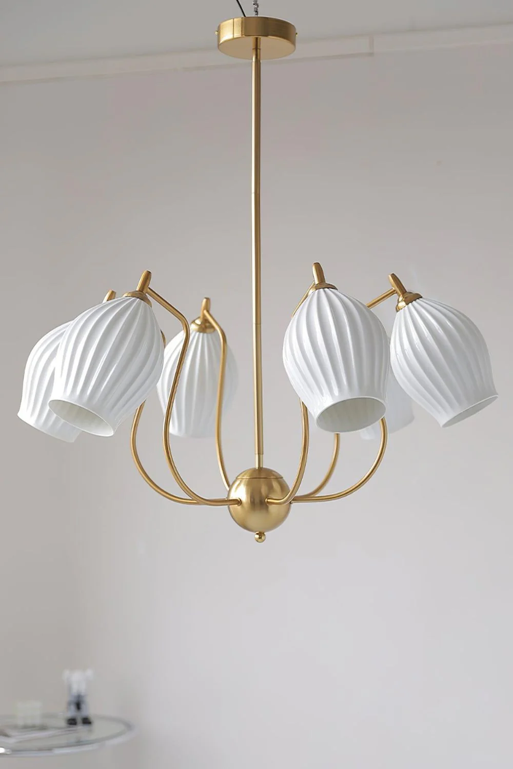 Ceramic Ribbed Chandelier - Image 40