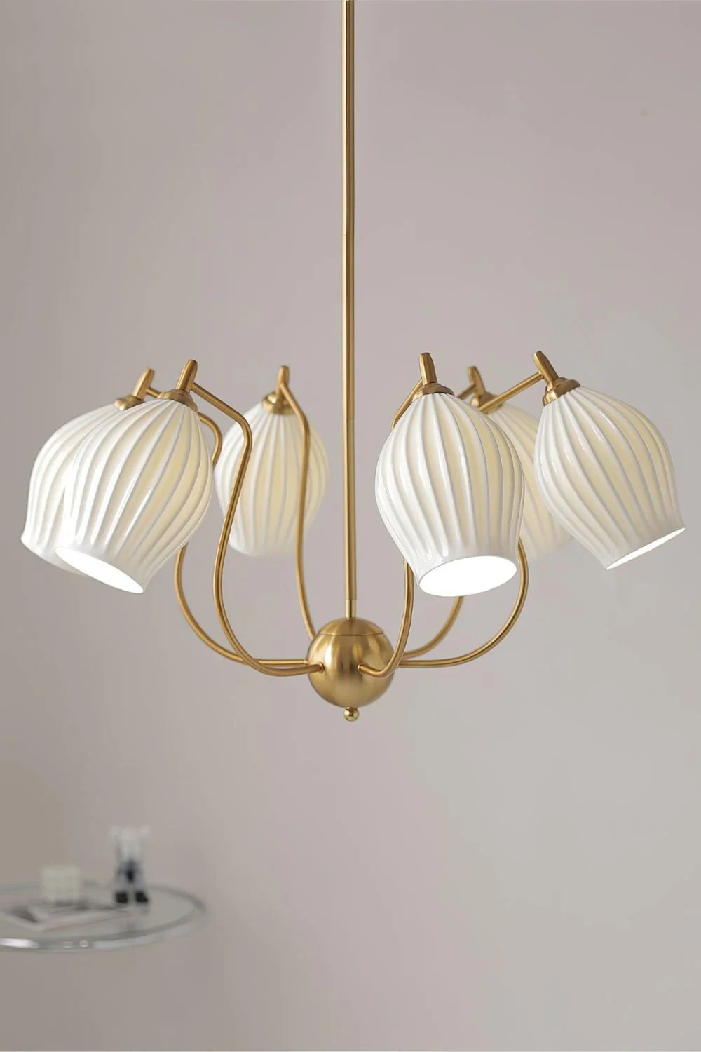 Ceramic Ribbed Chandelier - Image 42
