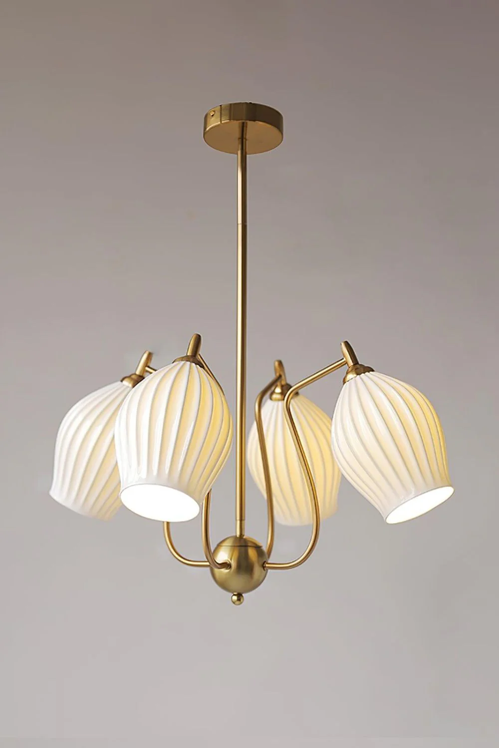 Ceramic Ribbed Chandelier - Image 44