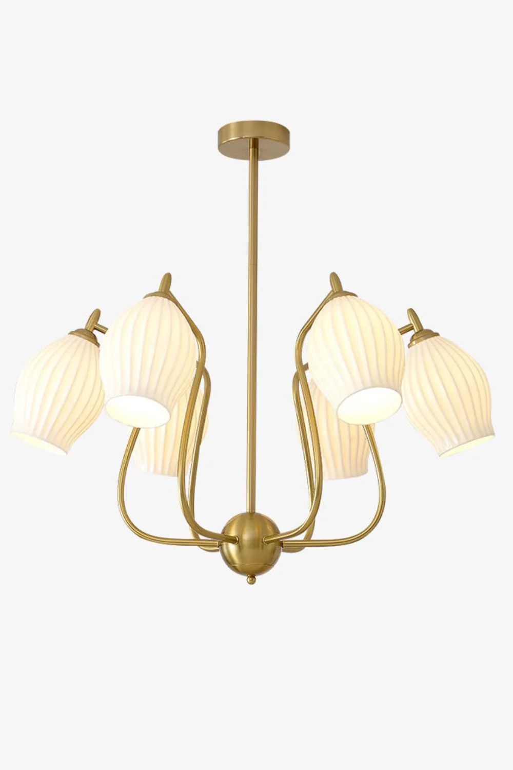 Ceramic Ribbed Chandelier - Image 46