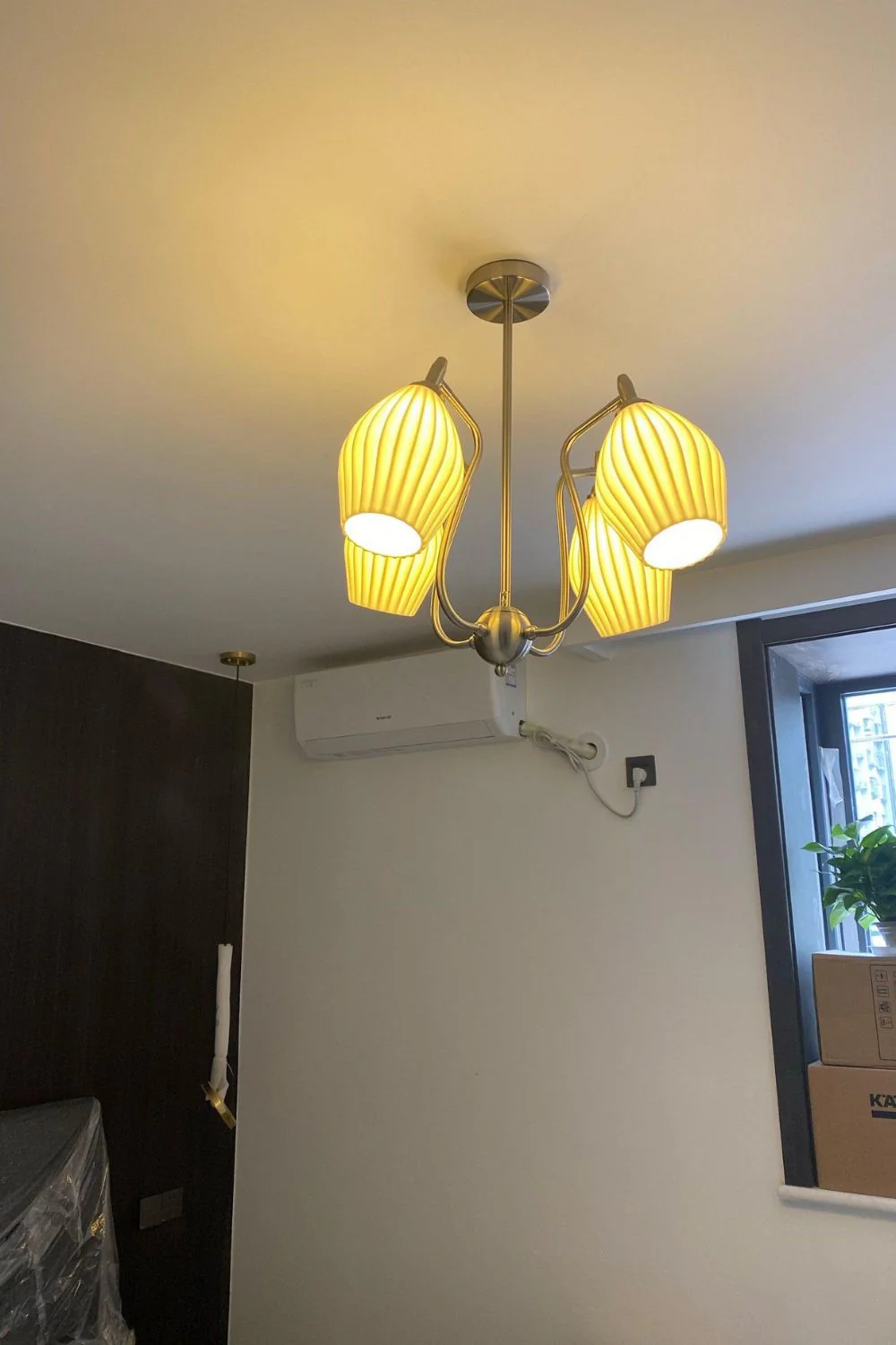 Ceramic Ribbed Chandelier - Image 6