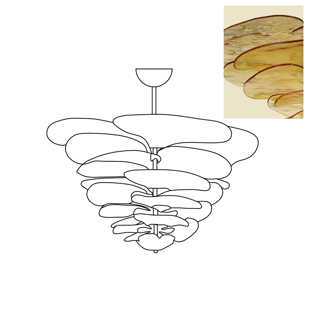 Amber Glass Chandelier - Image 16