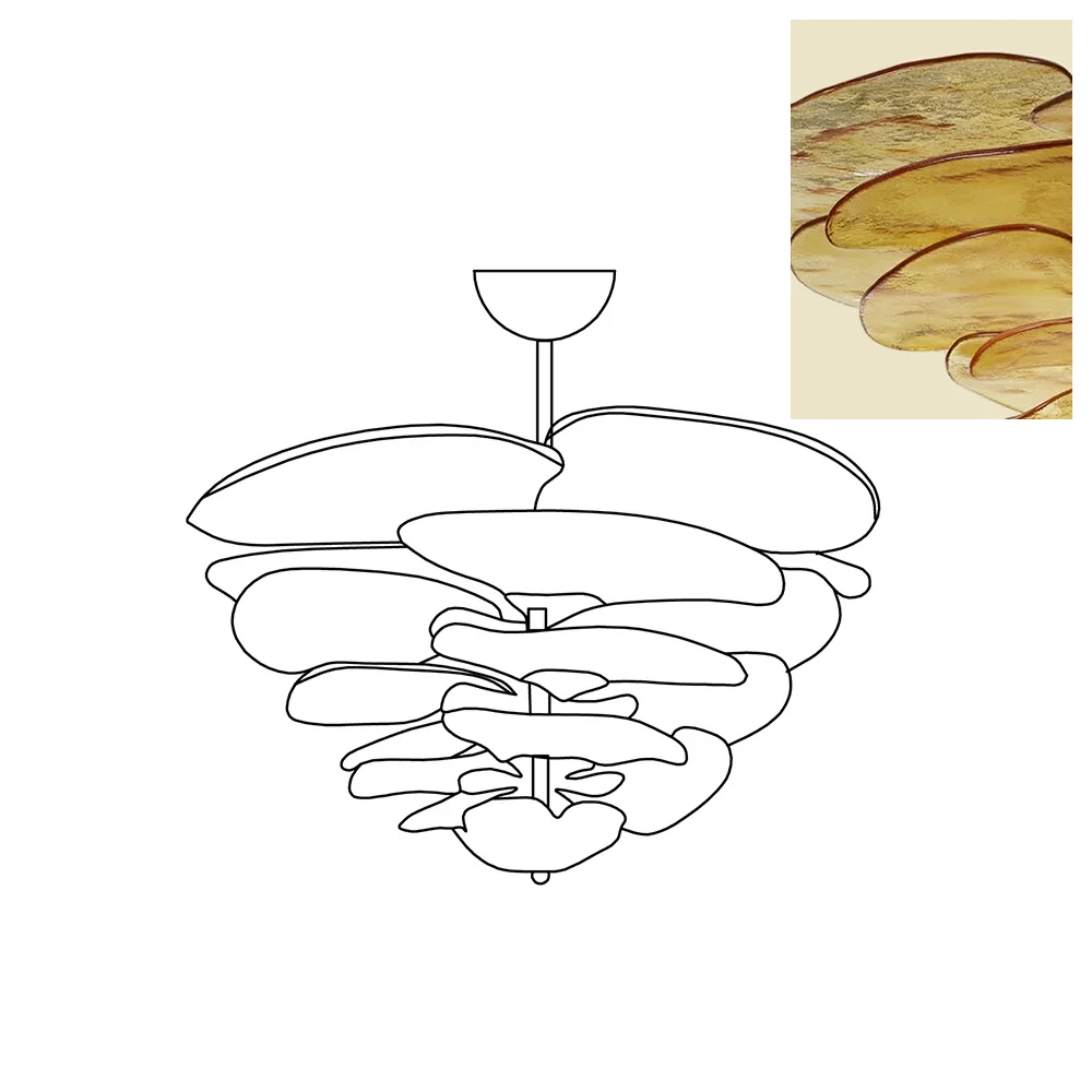 Amber Glass Chandelier - Image 17